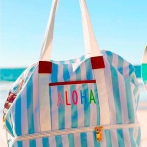 Golden Sun Striped Weekender/Beach Tote Bag